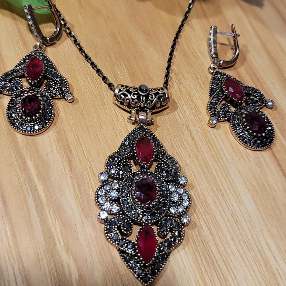 Turkish Vintage Looking Jewelry Set for Women,NEW,Antique,Wedding,HandmadeGift - Picture 8 of 8